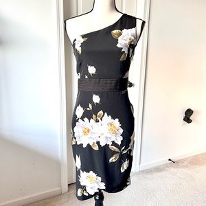 LULU’S Save Me A Dance Floral One Shoulder Dress—SZ. Small